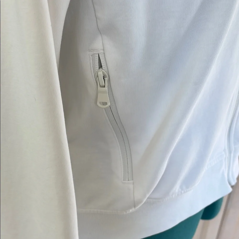 Old Navy White Bomber Jacket Classic Cotton Blend
